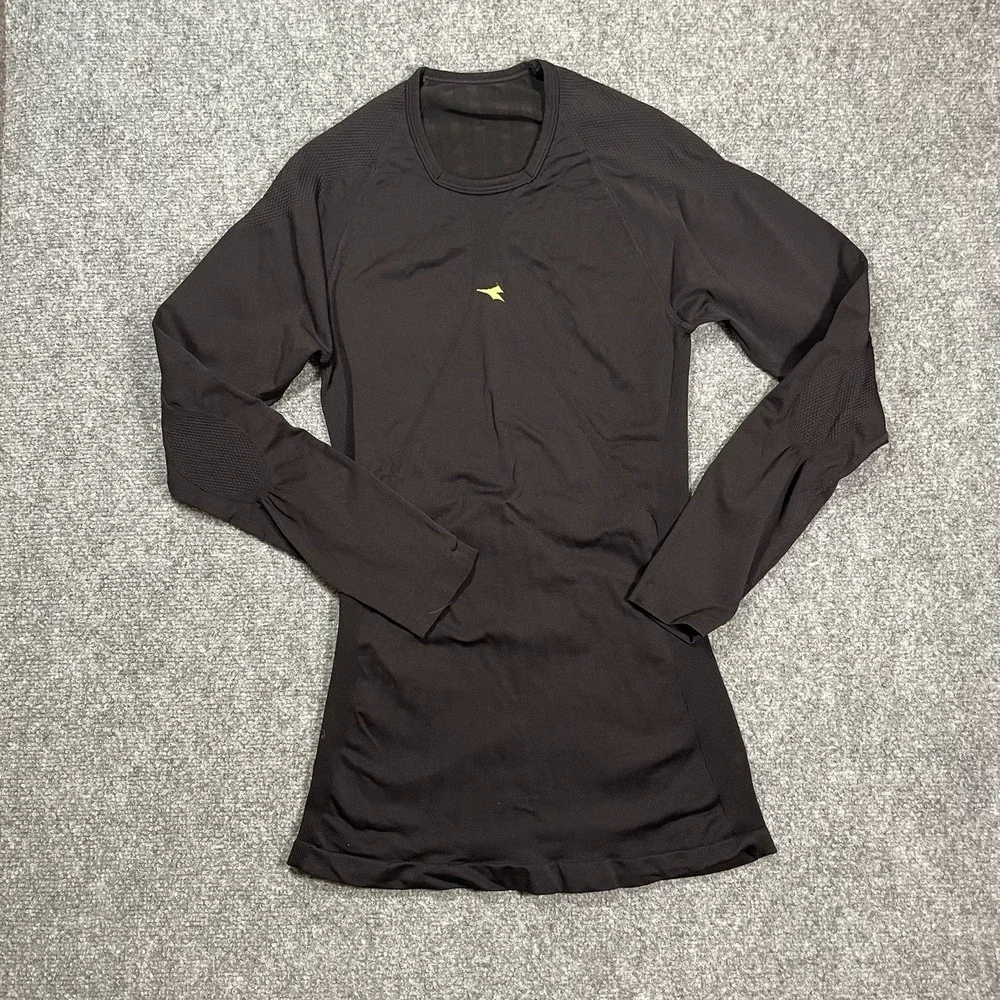 DIADORA Cycling Shirt Mens Large Black Compression Made in ITALY Tech Apparel